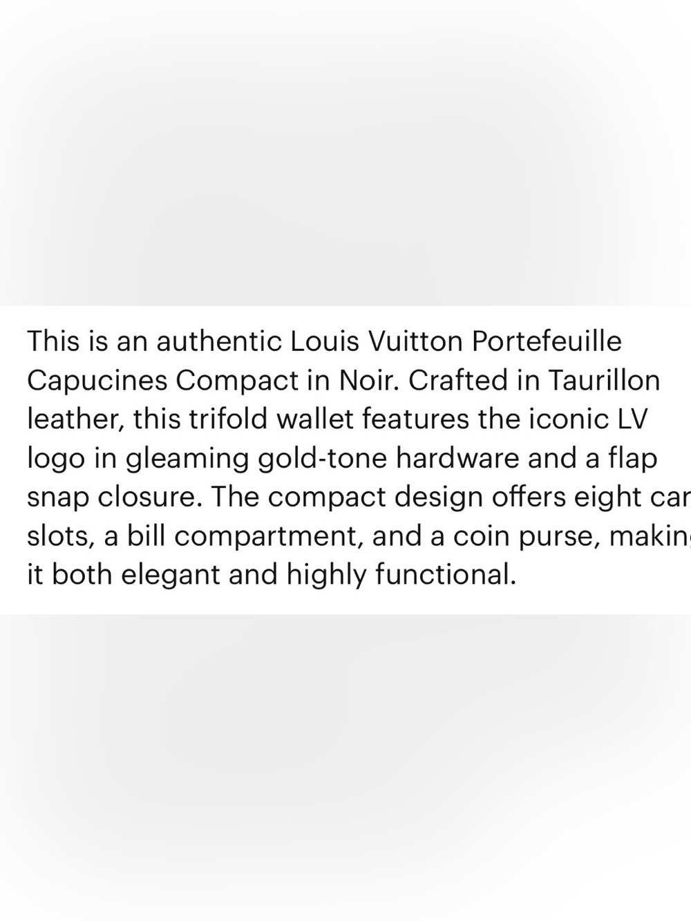Louis Vuitton Black Pebbled Leather Compact Wallet with Gold LV Emblem - Picture 3 of 16